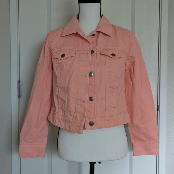 🛑NOT AVAILABLE🛑 Faded Glory peach women's denim jacket, size small (4-6) - Picture 3 of 15